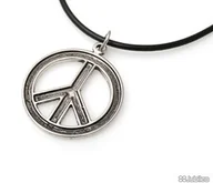 Wisiorki - DUŻA PACYFA WISIOREK hippie punk kauczuk pacyfa pokój (aj535) - miniaturka - grafika 1