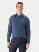 Swetry męskie - Tommy Hilfiger Sweter Essential MW0MW36347 Niebieski Regular Fit - miniaturka - grafika 1