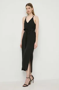Armani Exchange sukienka kolor czarny maxi rozkloszowana 3DYA45 YN9RZ - Sukienki - miniaturka - grafika 1