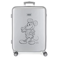 Walizki - Disney Mickey 100 Walizka średniej wielkości 48x68x26 cms Szary ABS Zapięcie szyfrowy boczne 70L 3kg 4 koła Podwójne, Szary, Maleta mediana, średnia walizka - miniaturka - grafika 1