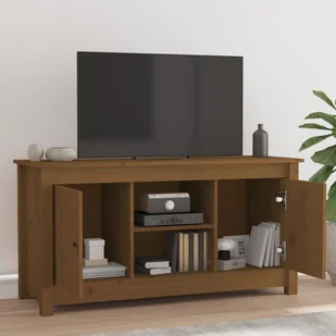 Lumarko Szafka telewizyjna, miodowy brąz, 103x36,5x52cm, drewno sosnowe - Szafki RTV - miniaturka - grafika 7