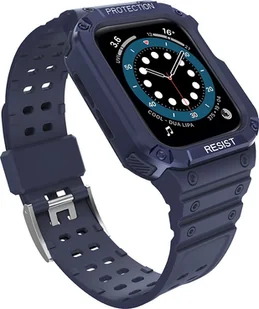 Hurtel Protect Strap Band opaska z etui do Watch 7 / 6 / 5 / 4 / 3 / 2 / SE (41 / 40 / 38mm) obudowa pancerny pokrowiec na zegarek niebieski - Akcesoria do smartwatchy - miniaturka - grafika 1