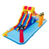 Place zabaw - Dmuchany zamek wodny z 2 zjeżdżalniami i ścianką wspinaczkową - miniaturka - grafika 1