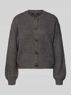 Kurtka z dzianiny o kroju relaxed fit z jednorzędową listwą guzikową model ‘LEA’ - Swetry damskie - miniaturka - grafika 1
