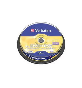 Płyty DVD+RW VERBATIM 43488, 4.7 GB, 4x, 10 szt. - Nośniki danych - miniaturka - grafika 1