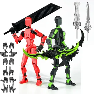 Figurka Ruchomy Robot Ruchoma Legenda Manekin 3D 2szt czerwony zielony - Manekiny wystawowe - miniaturka - grafika 1