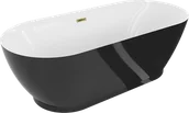Wanny - Mexen Roxy wanna wolnostojąca 180 x 85 cm, biała/czarna, przelew złoty - 51201808575-50 - miniaturka - grafika 1