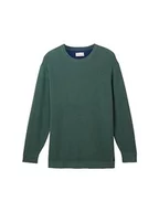 Swetry męskie - TOM TAILOR Sweter męski plus size, 32619 – zielony (Green Dust Melange), XXL - miniaturka - grafika 1
