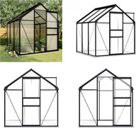 Szklarnie ogrodowe - vidaXL Szklarnia z podmurówką antracyt aluminium 3,61 m² - Szklarnia - Szklarnie - Szklarnie - Szklarnie - miniaturka - grafika 1