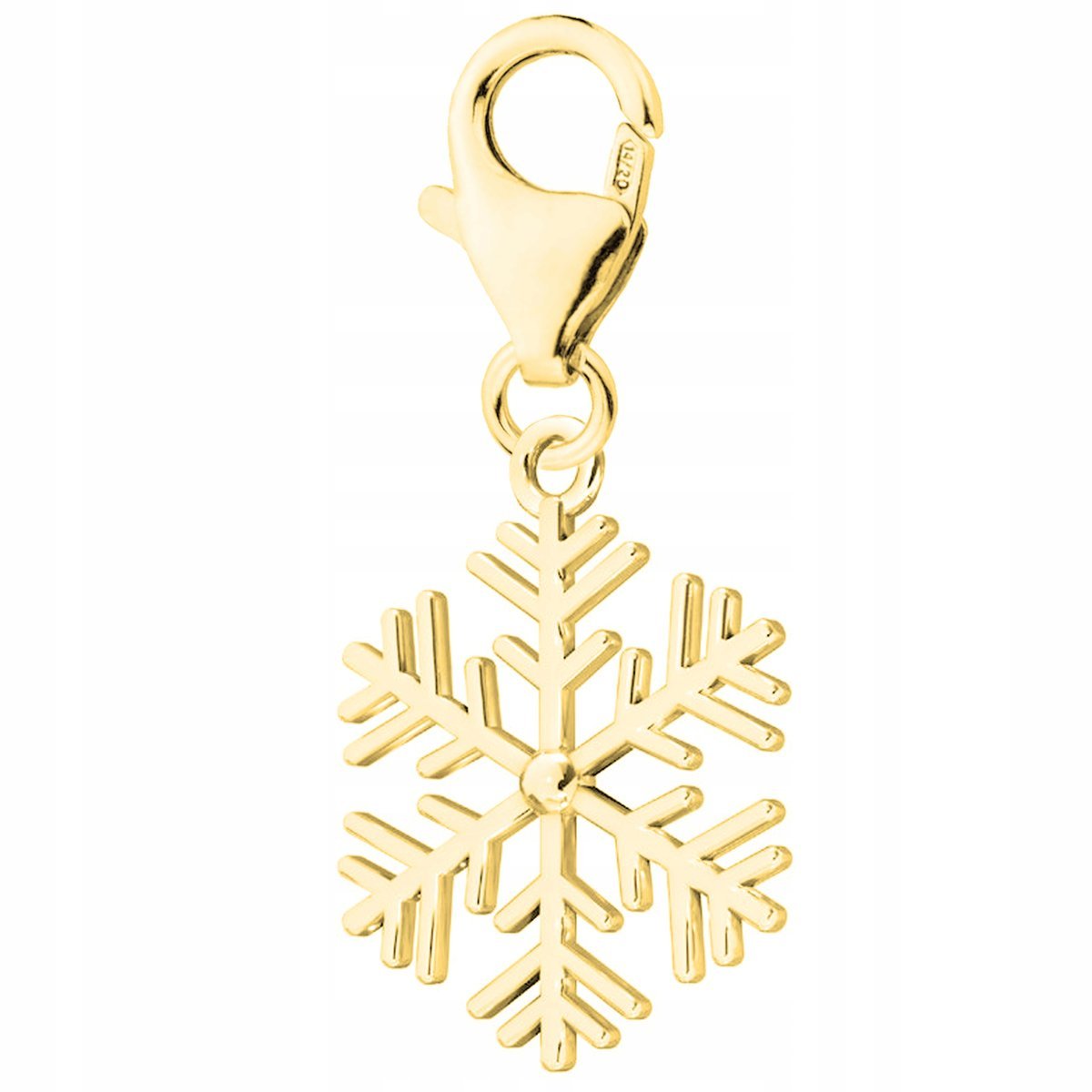 Złota Zawieszka Karabińczyk z Płatkiem Płatek Śniegu Śnieg SREBRO 925