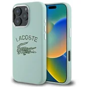 Etui i futerały do telefonów - Etui LACOSTE Silicone Cracked Logo MagSafe do Apple iPhone 16 Pro Jasnozielony - miniaturka - grafika 1