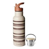 Bidony dla dzieci - Nuuroo - Butelka Ze Stali Nierdzewnej Typu 18/8 Stripe Cobblestone Poj. 500 Ml - miniaturka - grafika 1