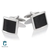 Spinki do mankietów i krawatów - Kwadratowe spinki do mankietów z onyksem PS-493 - miniaturka - grafika 1