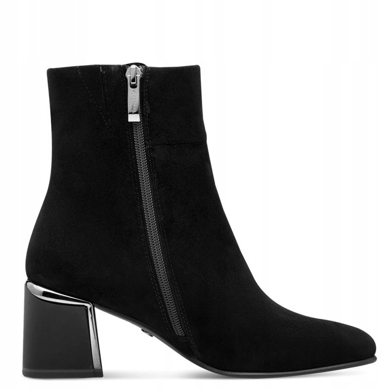 Tamaris Botki Damskie Black Suede 1-25341-45-004 r.39