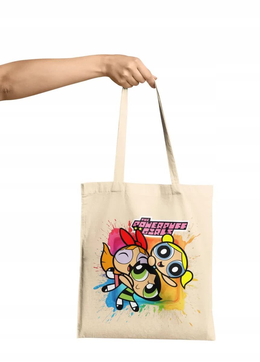 Torba Shopper Materiałowa Na Ramię Prezent Powerpuff Atomówki Wzory Różne