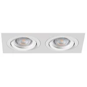 Oprawy, klosze i abażury - Kanlux Oczko halogenowe SEIDY CT-DTL250-W/M 12V Gx5,3 oprawa sufitowa podwójna punktowa ruchoma biała 19455 19455/KAN - miniaturka - grafika 1