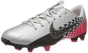 Piłka nożna - NIKE Jr Vapor 13 Academy NJR FG/MG, Buty piłkarskie Unisex dla dzieci, Wielobarwny Chrome Black Red Orbit Platinum Tint 6, 28 EU - miniaturka - grafika 1
