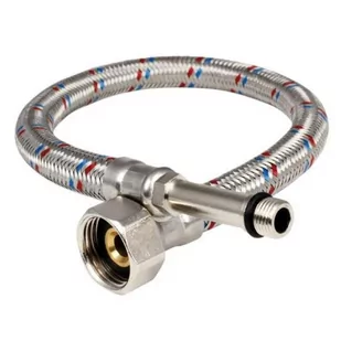 Wężyk w oplocie 50cm M10 x 3/8" GZxGW prosty DN8 Hydroland WPSSD10.50 - Akcesoria i części AGD - miniaturka - grafika 1