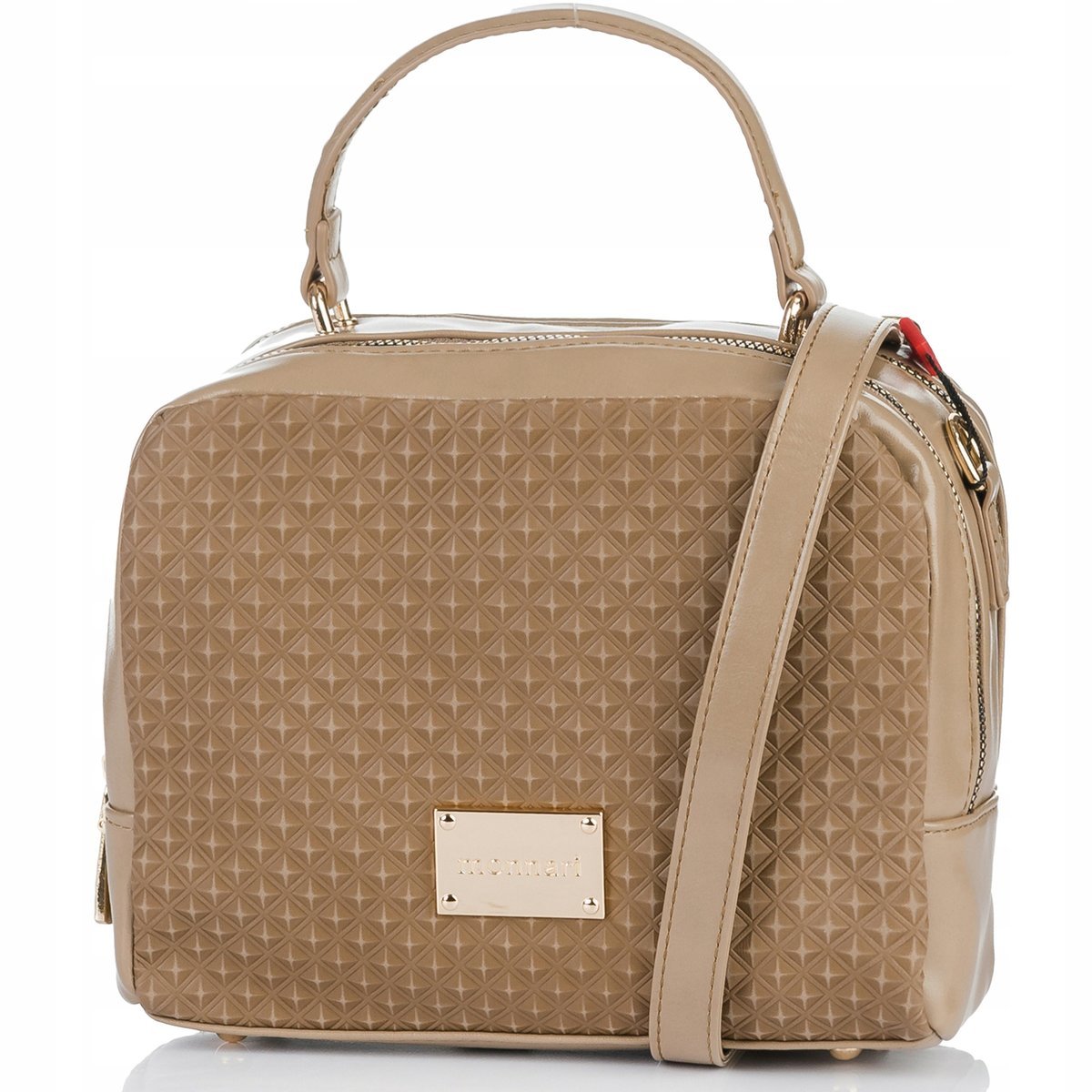 Listonoszka Kuferek PREMIUM Torebka Damska Monnari Beżowa Dwukomorowa