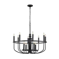 Lampy sufitowe - Capitol Hill żyrandol czarny KL-CAPITOL-HILL12-BLK Kichler - miniaturka - grafika 1