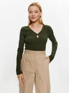 Bluzki damskie - Noisy May Bluzka Maya 27026248 Zielony Slim Fit - miniaturka - grafika 1