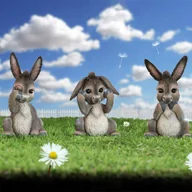 Figurki dla dzieci - Figurki Trzech Mądrych Osiołków oryginalne ręcznie malowane kolekcjonerskie - miniaturka - grafika 1