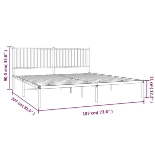Metalowa rama łóżka z wezgłowiem, czarna, 180x200 cm Lumarko! - Łóżka - miniaturka - grafika 10