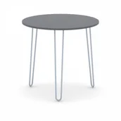 Stoły i stoliki do biura - B2B Partner Okrągły stół konferencyjny SPIDER, średnica 800 mm, szaro-srebrny stelaż, blat grafitowy 498045 - miniaturka - grafika 1