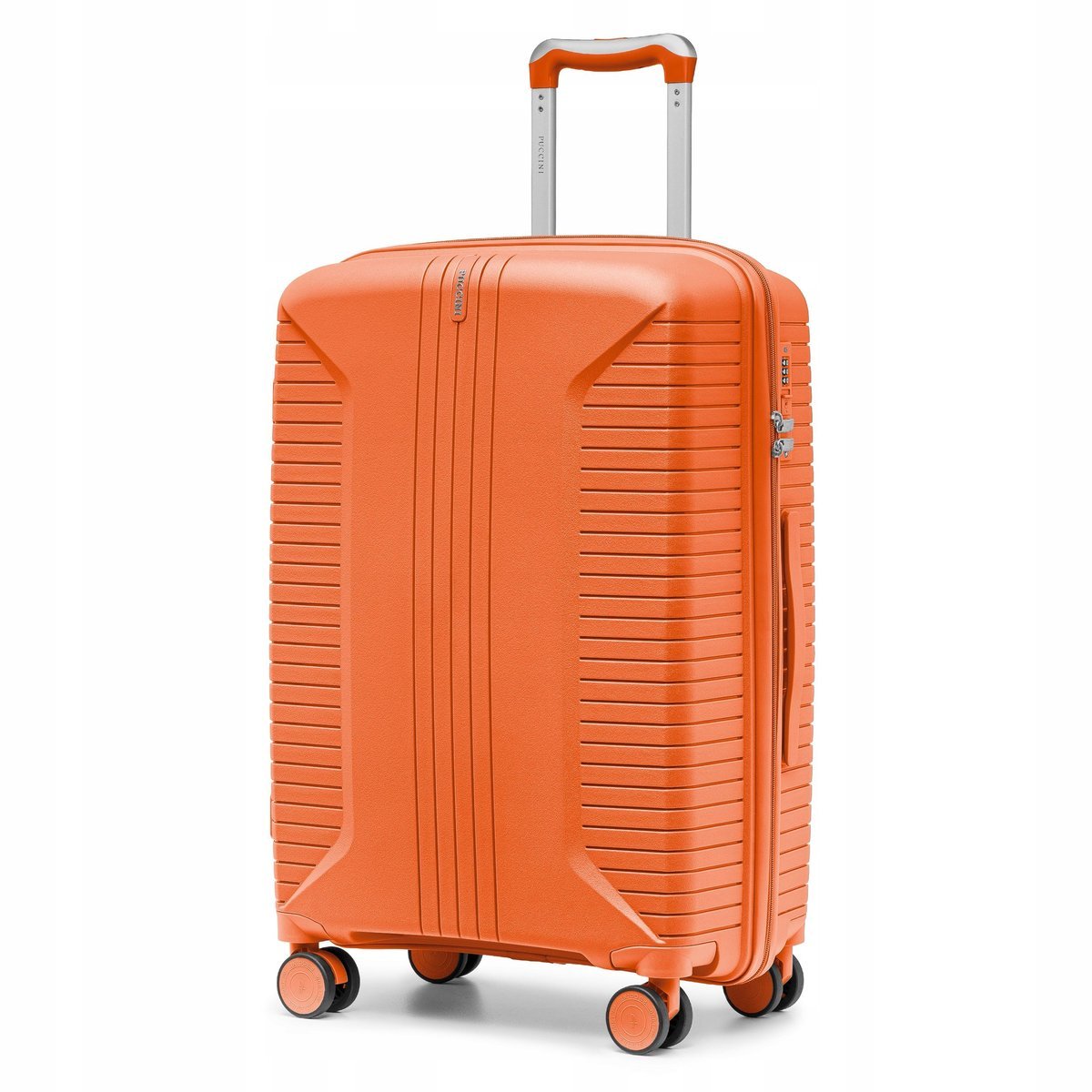 PUCCINI Walizka Średnia Podróżna Na Kółkach PP Twarda Pomarańczowa PP027B-9