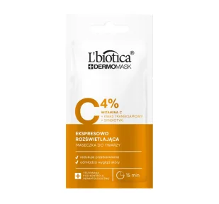 L'BIOTICA DERMOMASK EKSPRESOWO ROZŚWIETLAJĄCA MASECZKA DO TWARZY Z WITAMINĄ C 8ML - Maseczki do twarzy - miniaturka - grafika 1