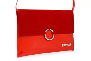 Torebki damskie - Czerwona oryginalna damska torebka kopertówka na pasku usztywniana W63 - grafika 1