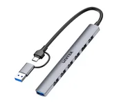 Huby USB - Unitek H1209AGY01 USB-A/C 7w1 z adapterem USB A 5 Gbps Szary - miniaturka - grafika 1