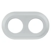 Klawisze i ramki - Ramka podwójna ceramiczna, VINTAGE, biała - miniaturka - grafika 1