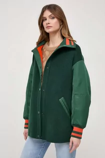Kurtki damskie - MAX&Co. kurtka wełniana kolor zielony przejściowa oversize - Max&Co. - grafika 1