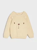 Swetry dla chłopców - Sinsay - Bawełniany sweter z haftem - szary - miniaturka - grafika 1