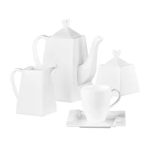 Komplet do kawy i herbaty SOLE, 17 elementów, porcelanowy - Kubki - miniaturka - grafika 1