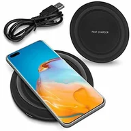 Ładowarki do telefonów - Qi Bezprzewodowa Ładowarka Kompatybilna Z Huawei P50 Pro + / P30 Pro / P40 / Pro + Ładowarka Indukcyjna Uniwersalna 15 W, Kolor: Czarny - miniaturka - grafika 1
