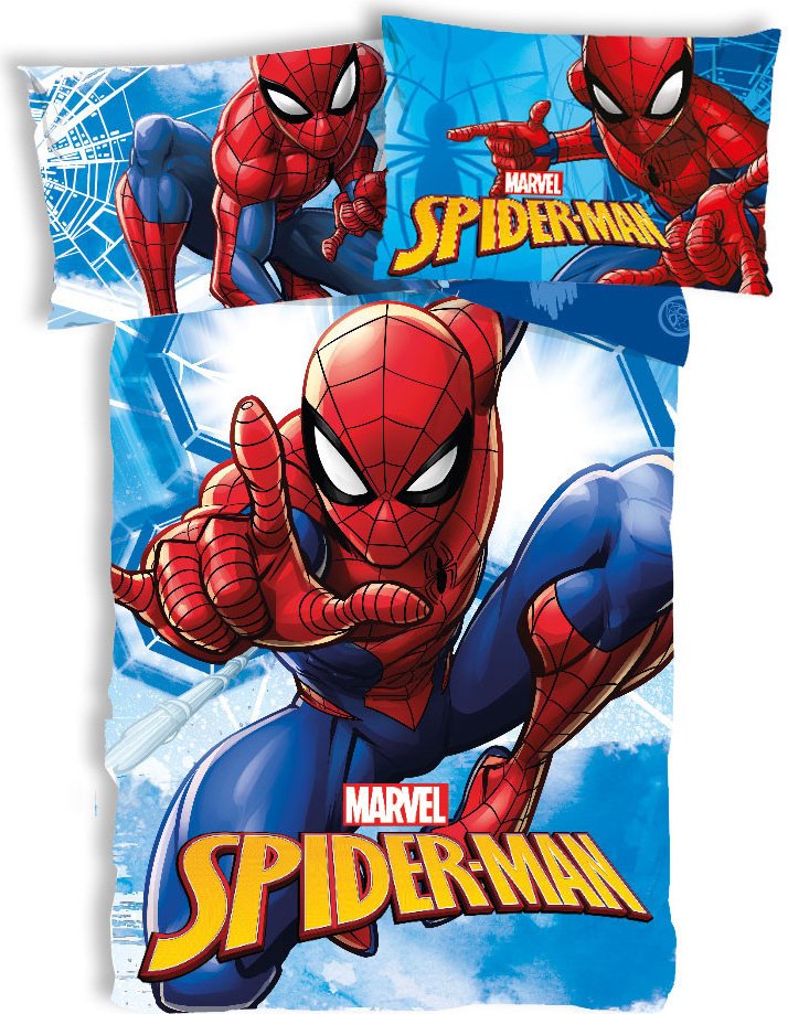 Pościel dziecięca Spiderman webmaze 100×135 cm, 40×60 cm