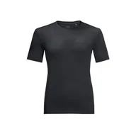 Koszulki sportowe męskie - Męska Koszulka z krótkim rękawem JACK WOLFSKIN TECH T M 1807072-6000 – Czarny - miniaturka - grafika 1
