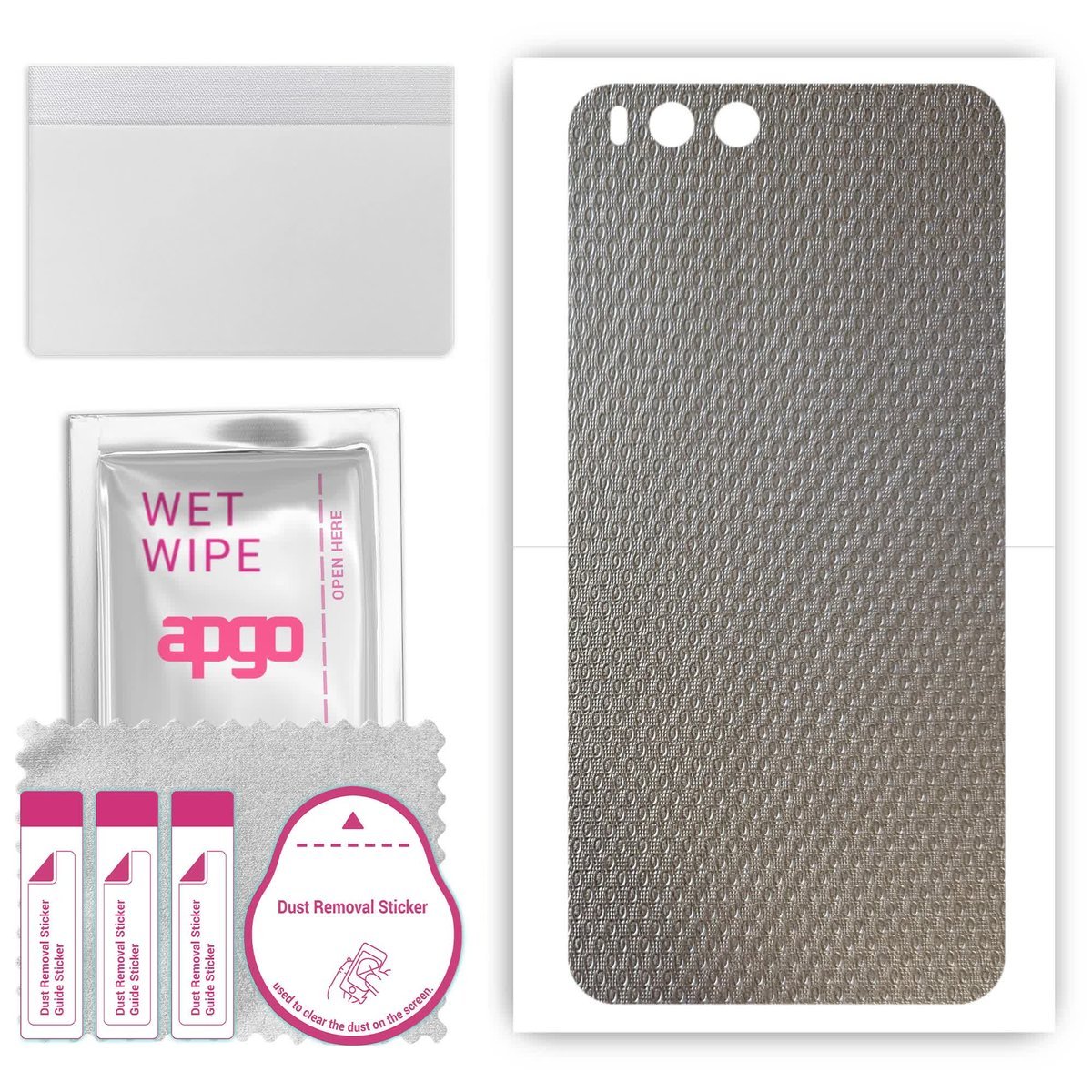 Folia naklejka skórka strukturalna na TYŁ do Xiaomi Mi 6 - Aluminium krople - apgo SKINS