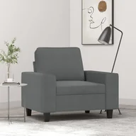 Fotele - vidaXL Fotel, ciemnoszary, 60 cm, obity tkaniną - miniaturka - grafika 1