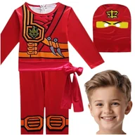 Moda i Uroda OUTLET - STRÓJ NINJA NINJAGO KAI WOJOWNIK PRZEBRANIE KARNAWAŁ MASKA  - 110-116 - miniaturka - grafika 1