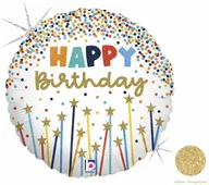 Urodziny dziecka - Balon foliowy urodzinowy Happy Birthday - 46 cm - 1 szt. - miniaturka - grafika 1