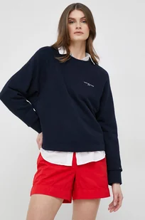 Tommy Hilfiger szorty bawełniane kolor czerwony gładkie high waist - Spodenki damskie - miniaturka - grafika 1