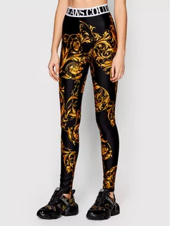 Spodnie damskie - Versace Jeans Couture Legginsy Regalia 72HAC101 Czarny Slim Fit - grafika 1