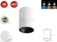 Żarówki LED - Lampa sufitowa BETA-SR Reflektor natynkowy Lampa natynkowa Ø100mm Reflektor natynkowy z GU10 5W Ciepła biała żarówka LED Okrągła biała/czarna - miniaturka - grafika 1