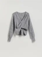 Swetry damskie - Reserved - Sweter z wełną - beżowy - miniaturka - grafika 1