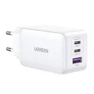 Ładowarki do telefonów - Ładowarka sieciowa UGREEN 15339 Nexode, 2xUSB-C, USB-A 3.0, PD3.0, QC4.0, GaN, 65W (biała) - miniaturka - grafika 1