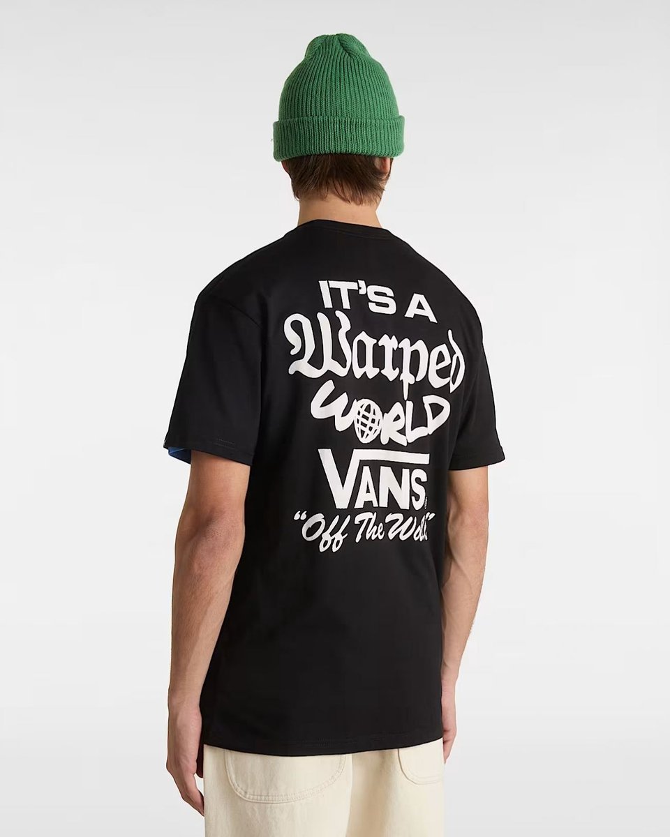 t-shirt uomo vans vn000m5e warped world blk1 black