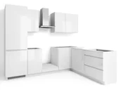 Meble kuchenne - Zestaw Mebli Kuchennych Alba 280X180-P Akryl Biały Połysk - miniaturka - grafika 1